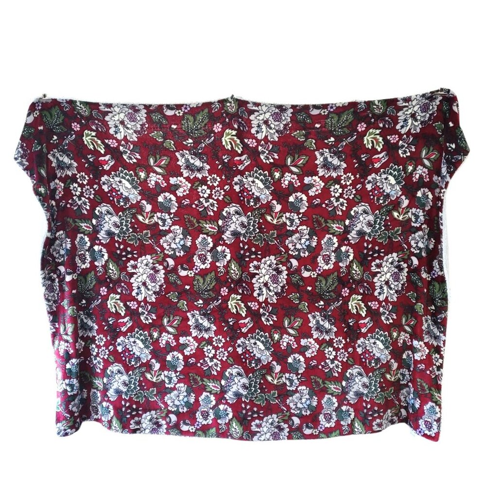 Vera Bradley Floral Bordeux Blooms 50x80 Fleece Plush Throw Blanket Retired